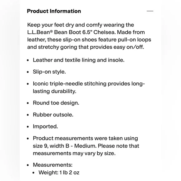 LL BEAN Chelsea Boot, size CM (approximately women’s 7) - Picture 9 of 9